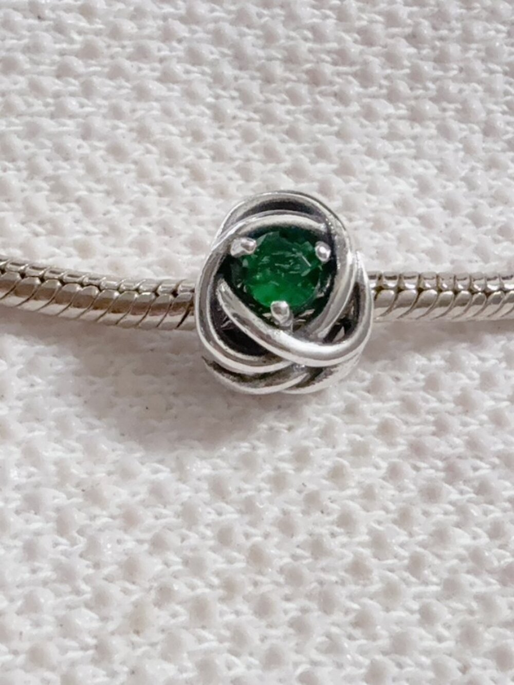 May Eternity Circle Charm, Birthstone Birthday Silver Charm For Pandora Bracele